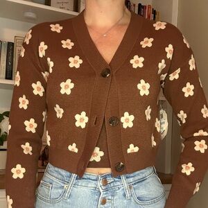 Matching sweater shell and cardigan